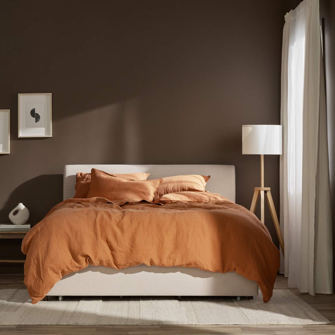 Linen&Rose - Drap plat en lin Européen
