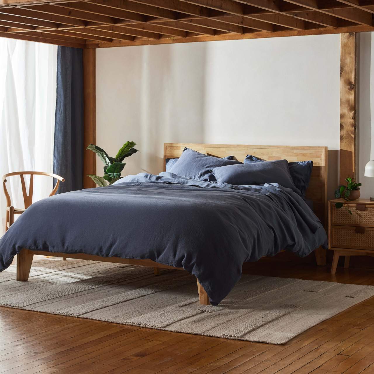Linen&Rose - Drap plat en lin Européen